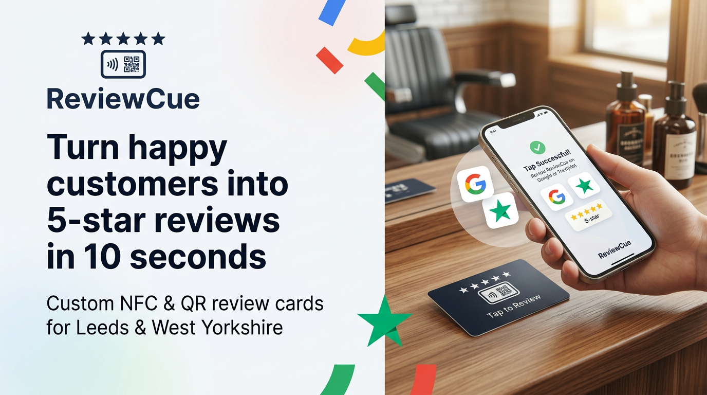 ReviewCue NFC review card and phone review flow